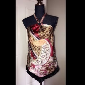 silk swirly design top